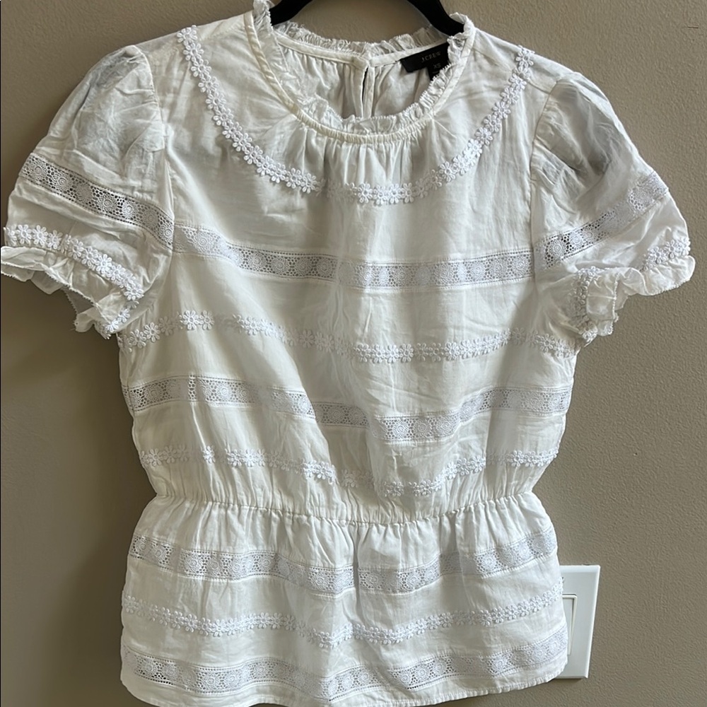 J Crew Daisy Chain Peplum Top Size XS